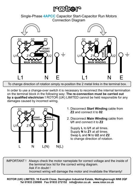 motor wiring diagram single phase  capacitor wiring diagram  schematics