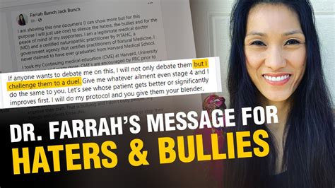 Dr Farrah S Message For Her Haters And Bullies Youtube