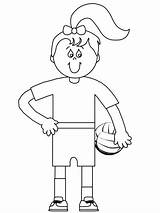 Volleyball Coloring Pages Girl sketch template