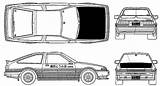 Ae86 Toyota Initial Levin Corolla Blueprints 1985 Car Coupe sketch template