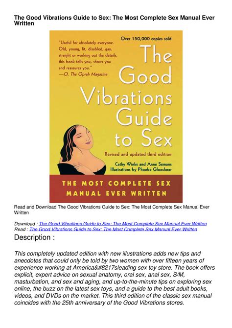 [pdf read online] the good vibrations guide to sex the most complete