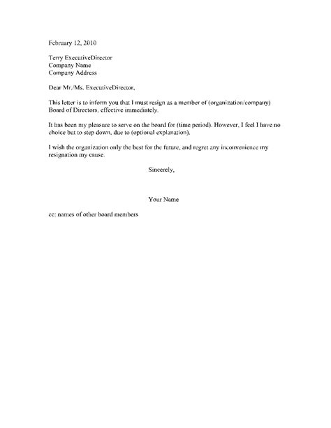resignation letter  board member template electrical engineer cv