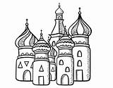 Cathedral Saint Moscu Coloring Basil Ukraine Basils Draw Visit sketch template