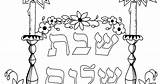 Coloring Pages Shabbat Jewish sketch template