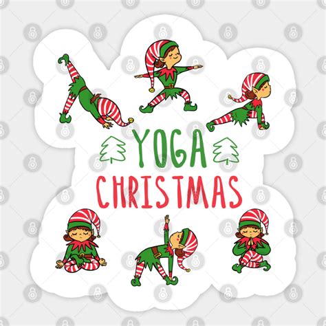 elf yoga christmas yoga christmas sticker teepublic