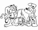 Garfield Kerst Kleurplaat Odie Pooky sketch template