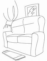 Coloring Couch Pages Furniture Comfy Big Colouring Kids Printable Books Popular sketch template