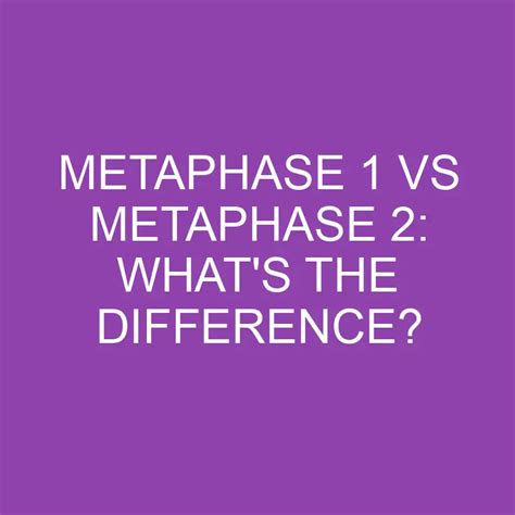metaphase   metaphase  whats  difference differencess