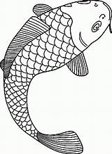Fish Coloring Pages Koi Fishing Realistic Bass Boat Coy Outline Printable Drawing Lure Carp Template Coloring4free Adults Japanese Colouring Color sketch template