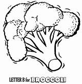 Broccoli Coloring Letter Children Pages sketch template