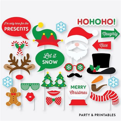instant  christmas photo booth props  sign christmas