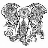 Elephant Coloring Elephants Pages Color Kids Print Children Adults Drawing Head Patterns Printable Adult Elegant Animals Beautiful Justcolor Ll Also sketch template