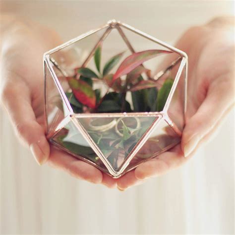 Waen Wedding Ring Box Clear Glass Modern Geometric Ring