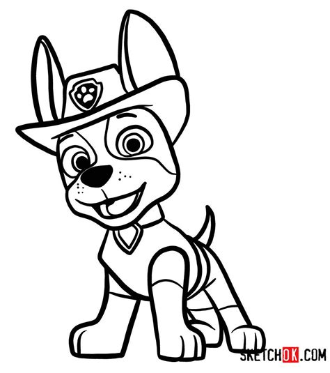 paw patrol tracker coloring page  coloring pages  images