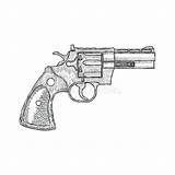 Pistola Firearm Revolver Pistol Arma Schizzo Disegnata Annata Fuoco sketch template
