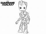Groot Coloring Galaxy Pages Guardians Baby Color Printable Kids Print sketch template