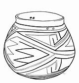 Coloring Pot Pottery Pages Template sketch template