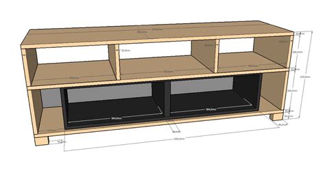 plan de fabrication dun meuble tv sur mesure  realiser avec les panneaux en bois decoupes sur