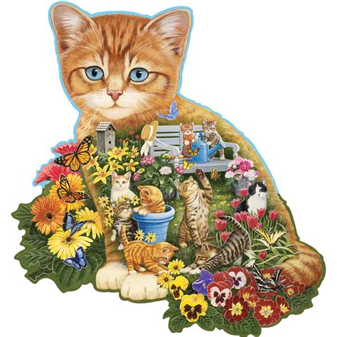 Ginger Kitten 750 Piece Shaped Jigsaw Puzzle Bits And Pieces