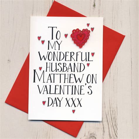 personalised husband valentines card by eggbert and daisy