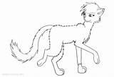Cats Warrior Coloring Pages Tail Long Printable Kids Adults sketch template