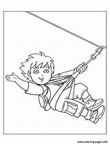 Coloring Ziplining Pages Diego Printable Color Info sketch template