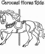 Carousel Horse Coloring Pages Kids sketch template