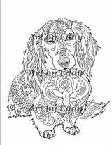 Dachshund Mandalas Salchicha Drawn Zentangle sketch template
