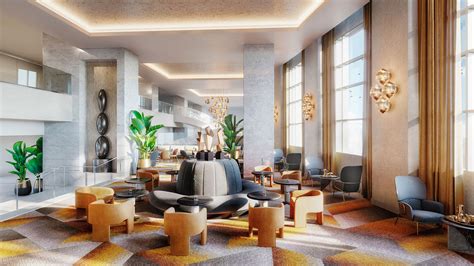 hotel lobby dubai render atelier  render company