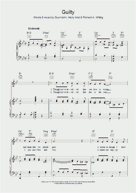 Guilty Piano Sheet Music Onlinepianist