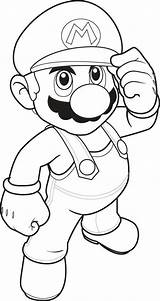 Coloring Mario Pages Printable Super Line sketch template