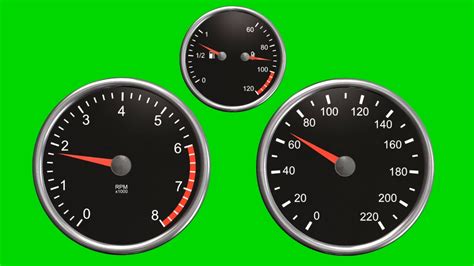 tachometer  speedometer moving animation green screen   youtube