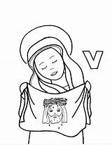 Veronica Saints Coloriage Catholic Coloriages sketch template