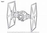 Wars Fighter Tie Star Drawing Coloring Draw Pages Force Awakens Step Drawings Template Book Tutorials Drawingtutorials101 Sketch Order First Wing sketch template
