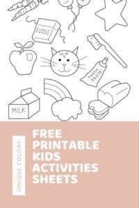 printable kids activities sheets vwcom