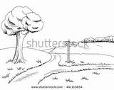 Pathway Crossroad Coloring Landscape Graphic Vector Illustration Shutterstock Drawings Stock Tree Designlooter Illustrations 31kb 358px Roads Crossroads sketch template
