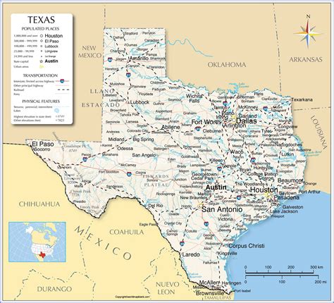 labeled map  texas  capital cities