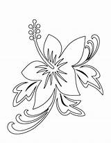 Coloring Flower Pages Tropical sketch template