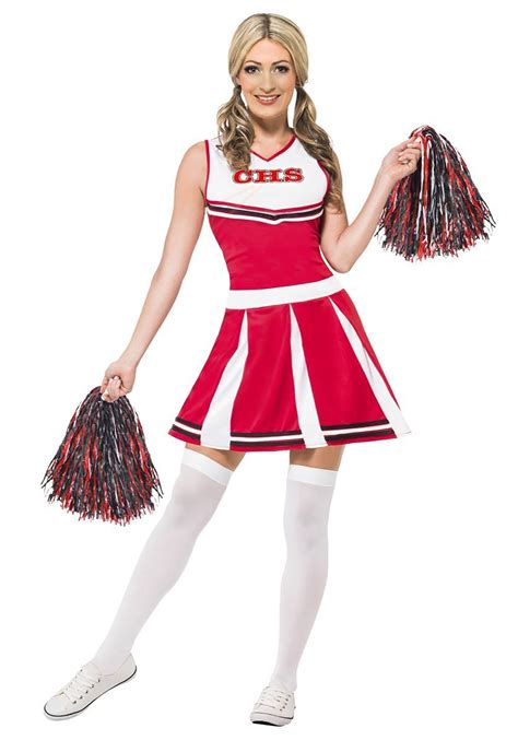 red cheerleader womens costume