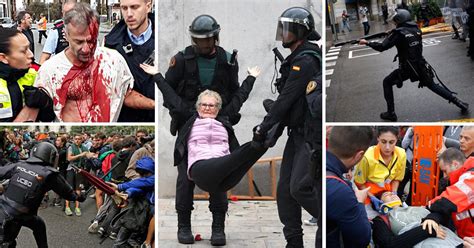 Spanish Police Drag Away Old Lady Trying To Vote In