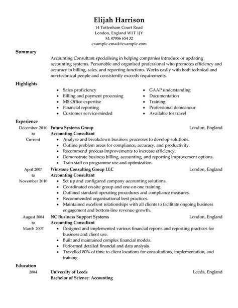 consultant resume  livecareer