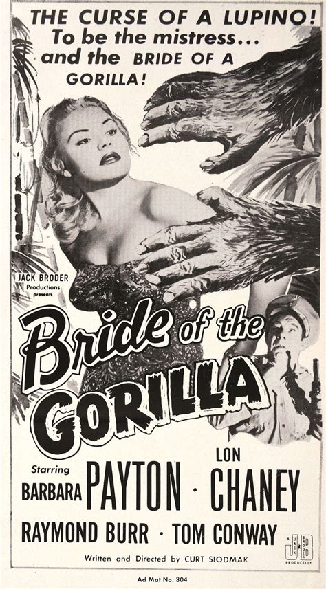 Bride Of The Gorilla 1951 Old Movie Posters Horror