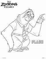 Coloring Zootopia Flash Disney Click sketch template