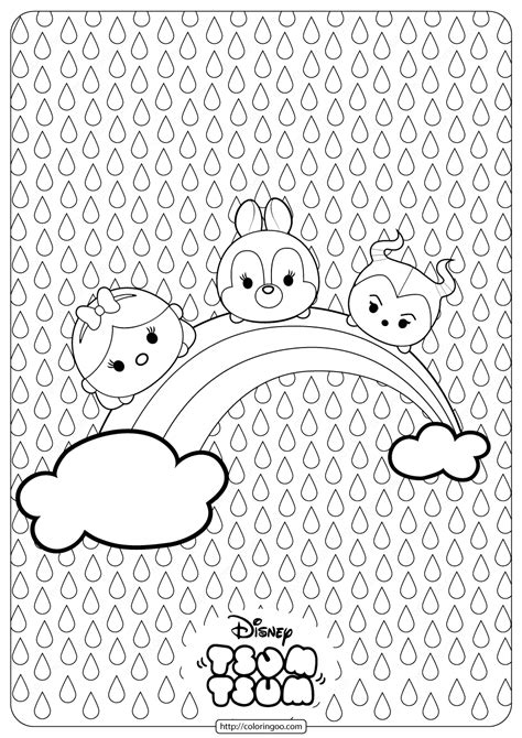disney tsum tsum rainbow coloring pages