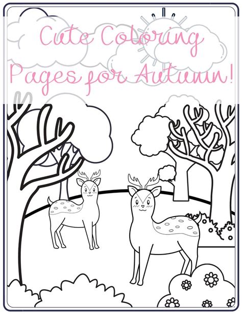cute coloring pages  autumn coloring pages autumn theme animal