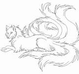 Kitsune Tailed Folklore sketch template