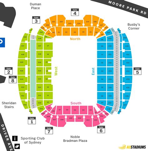 stadium australia seating plan image