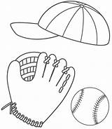 Coloring Baseball Pages Sports Balls Glove Cap Rugby Bat Drawing Ball Kids Hat Sport Clipart Cliparts Color Printable Print Fathers sketch template