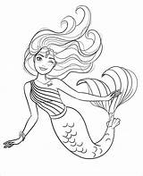 Barbie Coloring Mermaid Princess Pages Printable Coloringbay sketch template