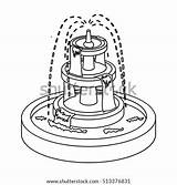 Fountain Coloring Chocolate Based Oil Vector Outline Park Template sketch template
